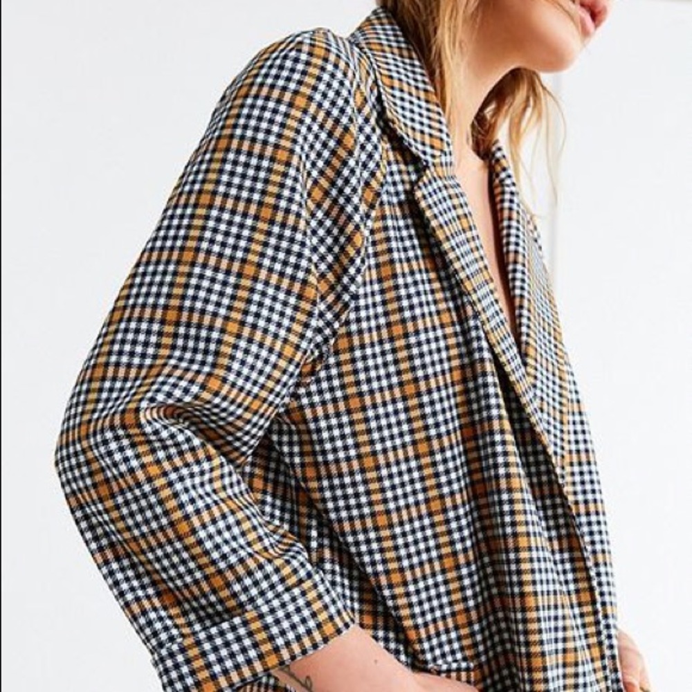 Urban Outfitters Checkered Duster Coat